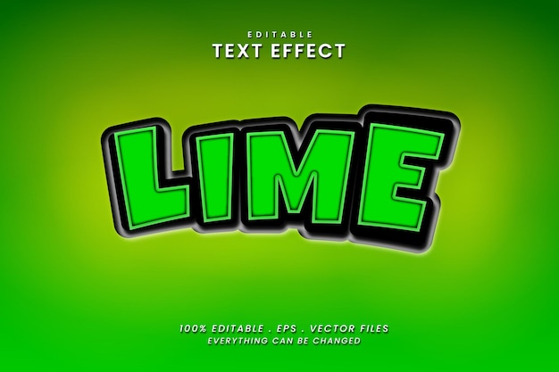 Lime editable text effect use for product brand and business logo