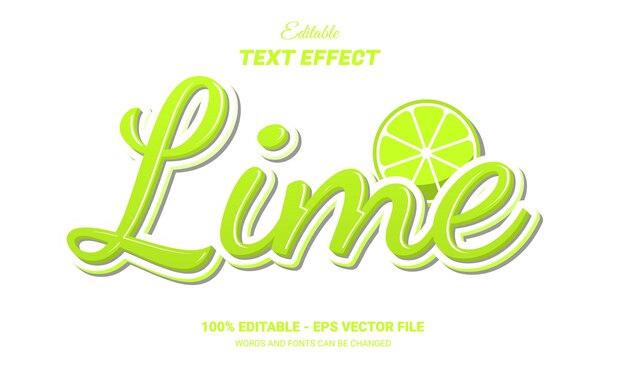 Vector lime editable text effect