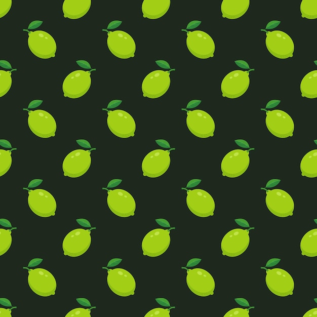 Lime seamless pattern on green background