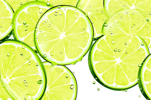 Lime Slices Water Background