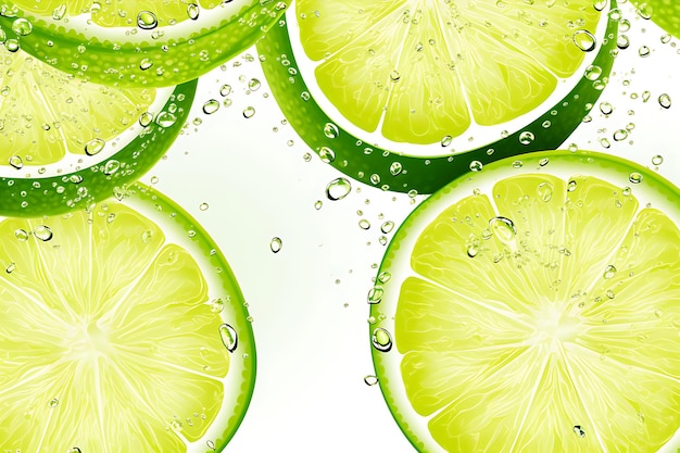 Lime Slices Water Background