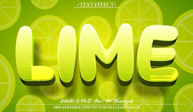 Vector lime vector text effect editable alphabet limon lemon exotic