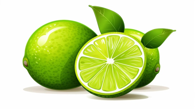 Vector limes are displayed on a white background