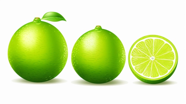 limes limes and limes are lined up on a white background