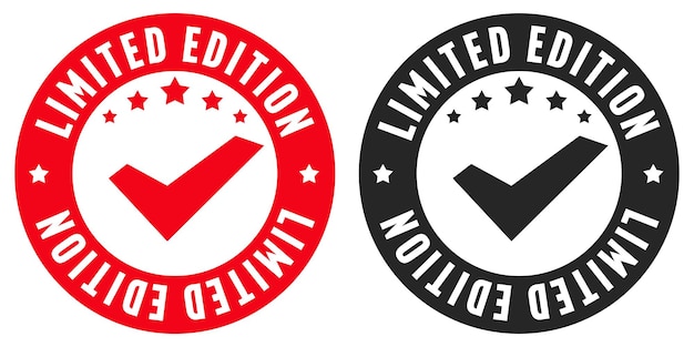 Limited edition label sticker isolated set