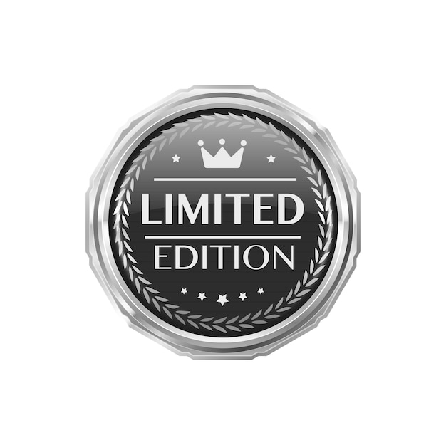 Vector limited edition silver badge and premium label