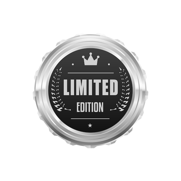 Vector limited edition silver label and glossy badge