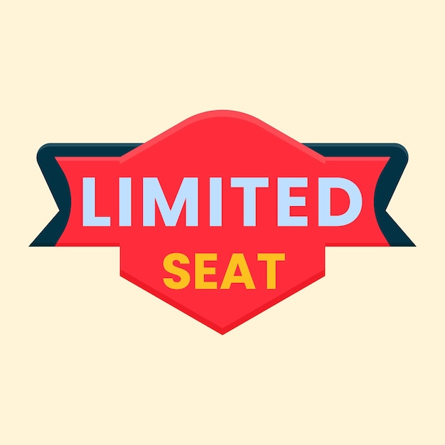 limited seat button label clipart