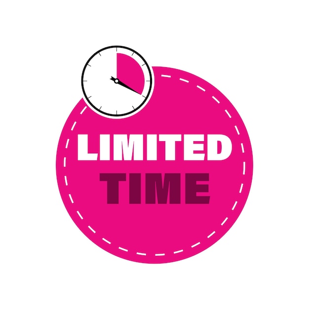 Limited time label with clock