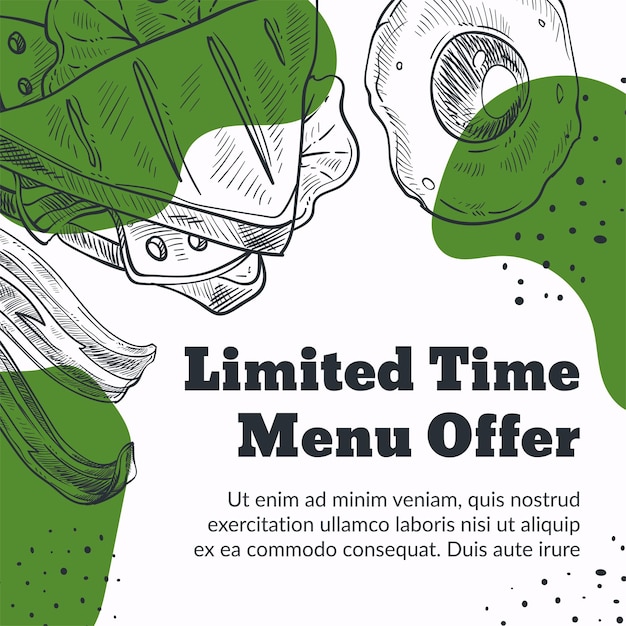 Limited time menu offer restaurant or cafe shop