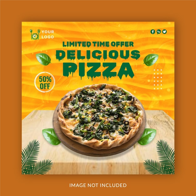 Limited Time Offer Delicious Pizza Editable Instagram Banner Ad Concept Social Media Post Template