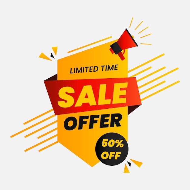 Limited Time Sale Offer 50 Percent Off Banner Design