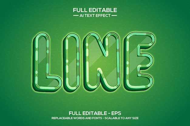 Line 3D text effect editable