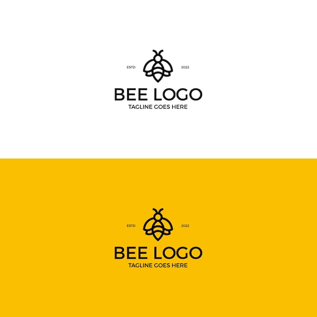 Line art bee logo design inspiration