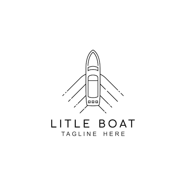 Line Art Boat Logo Icon Boat Modern Design