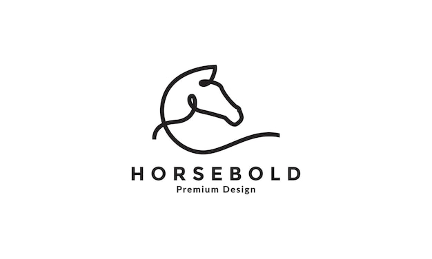 Line art bold horse logo vector symbol icon illustration design