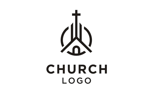 Line art Church/Christian logo design