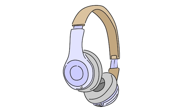 line art color of headphone speaker device gadget