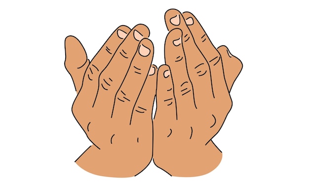 line art color of prayer hands