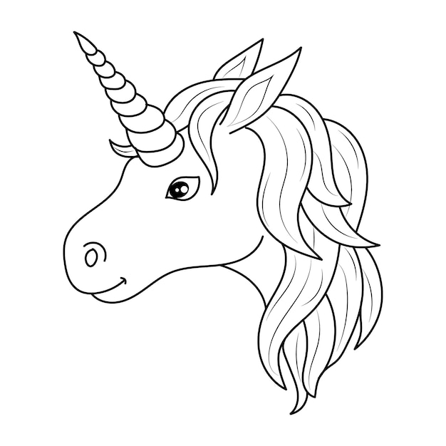 Line art color unicorns vector illustration for coloring book