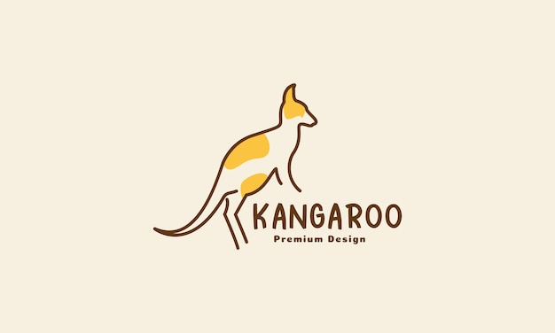 Line art colorful kangaroo logo vector symbol icon design graphic illustration