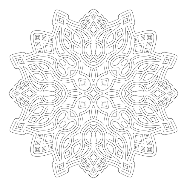 Line art for coloring book with geometric pattern