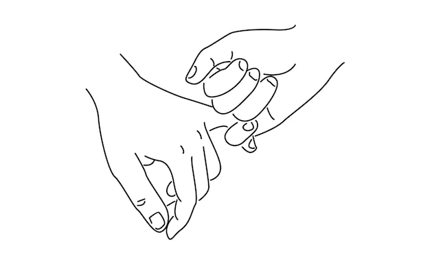 line art of couple holding hands