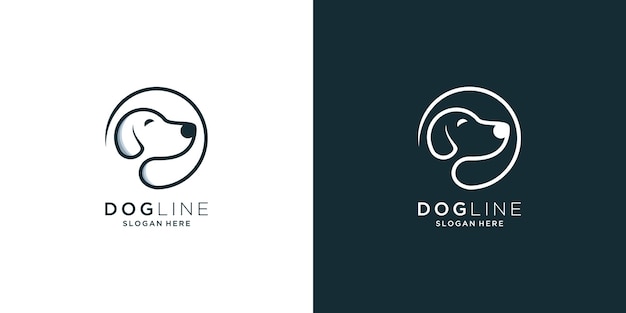 line art dog design template