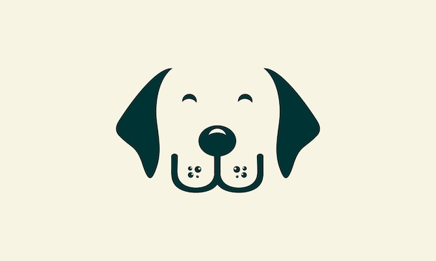 Line art dog logo template