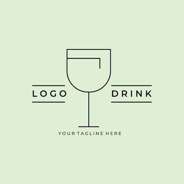 Line art drink minimalist logo vector design