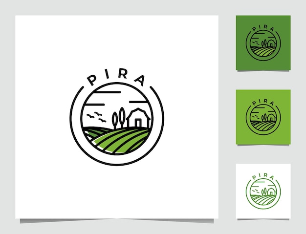 Line Art Farm Logo Design 2