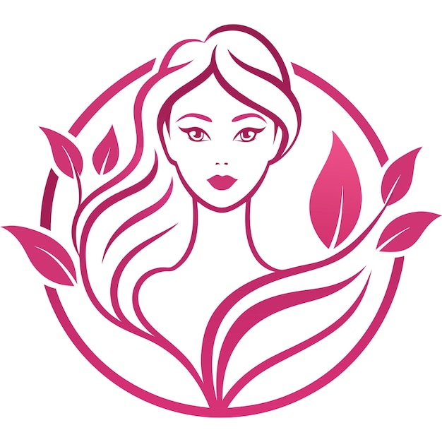 A Line Art of A Female With Flower Logo A Feminine Logo