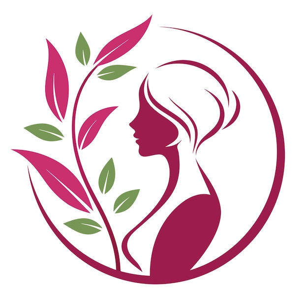 A Line Art of A Female With Flower Logo A Feminine Logo