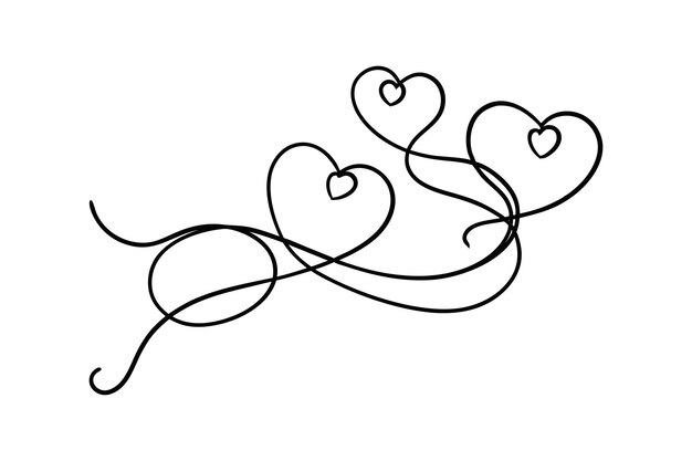 Vector line art heart with arrow icon doodle style vector