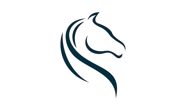 Line art horse logo template