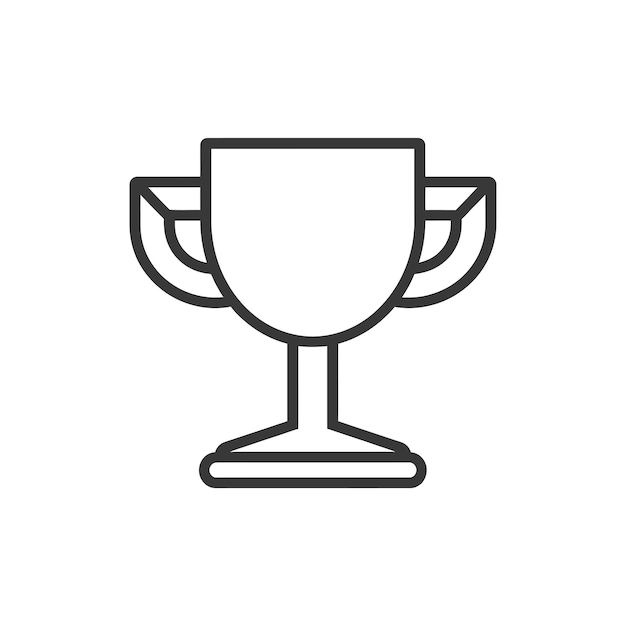 Vector line art illustration of a simple trophy cup