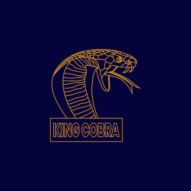 Line art logo king cobra unique and modern elegant design