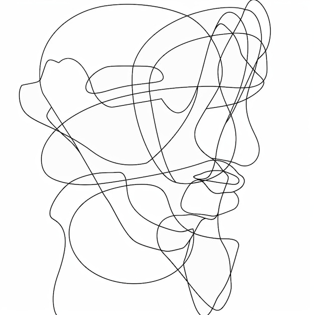 Line art Minimalist Design Drawing Vector