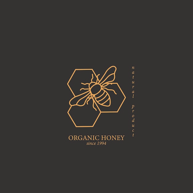 Line art minimalist honey logo