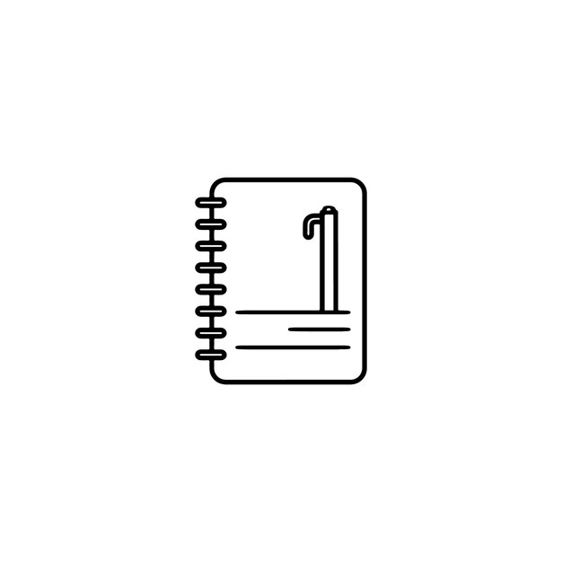 Vector line art notebook icon vector design