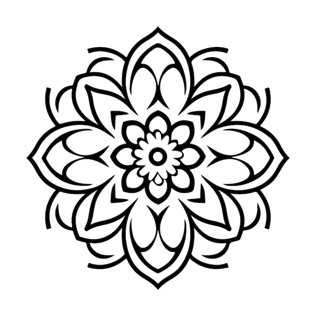 line art of rangoli art vector illustration generative ai