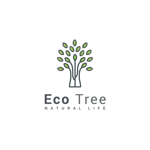 Line art simple Eco Tree logo