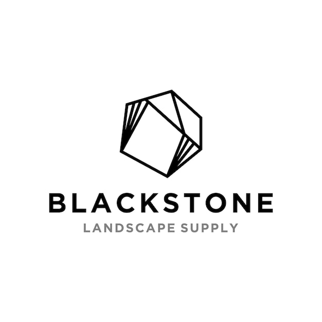 Line Art Stone Logo Design Template