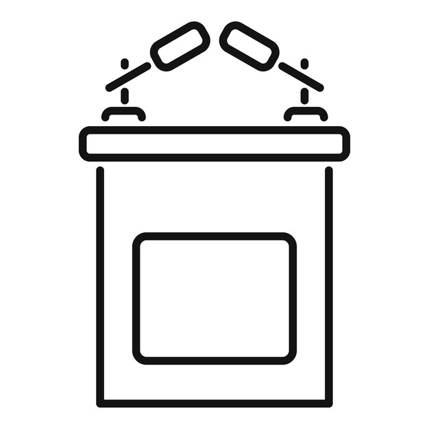 Vector line art trash bin vector icon