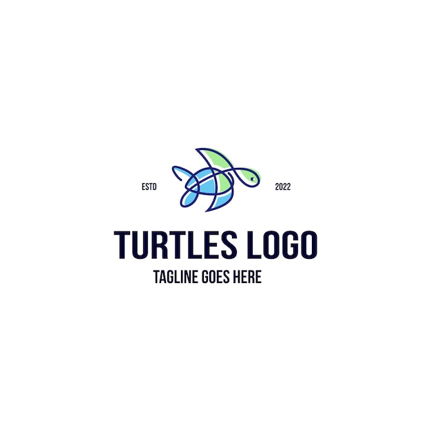 Line art turtle logo design inspiration