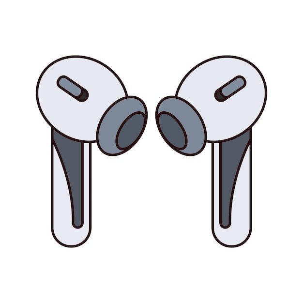 Vector line art vector earphone illustration simple design minimalistic clean black lines