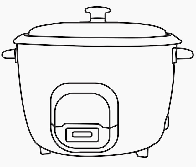 Line art vector illustration of a electric rice cooker