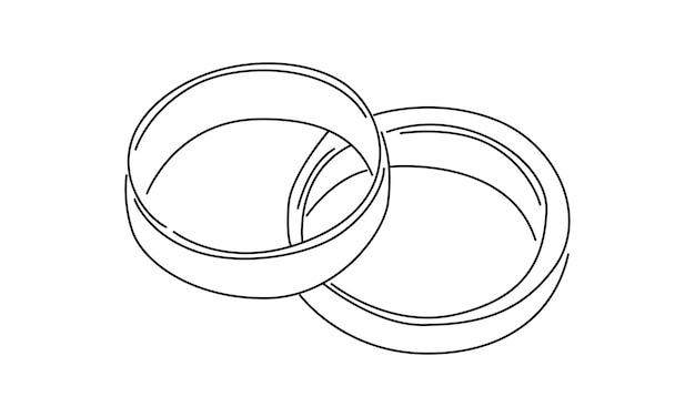 Vector line art of wedding rings