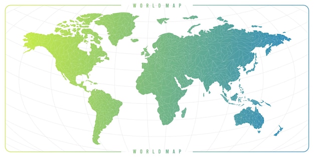 line artstyle world map with soft green color gradations background