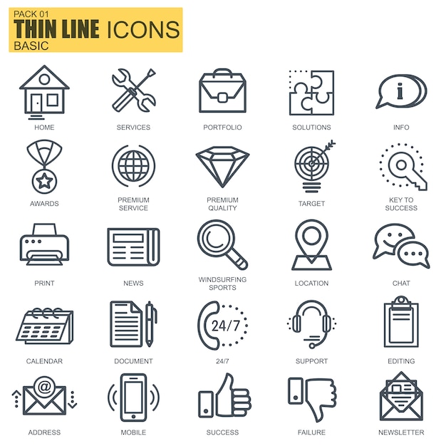 Line basic icons